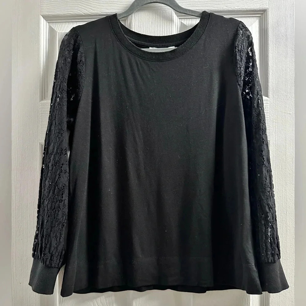 Rose + Olive Lace Sleeve Top - Picture 1 of 6